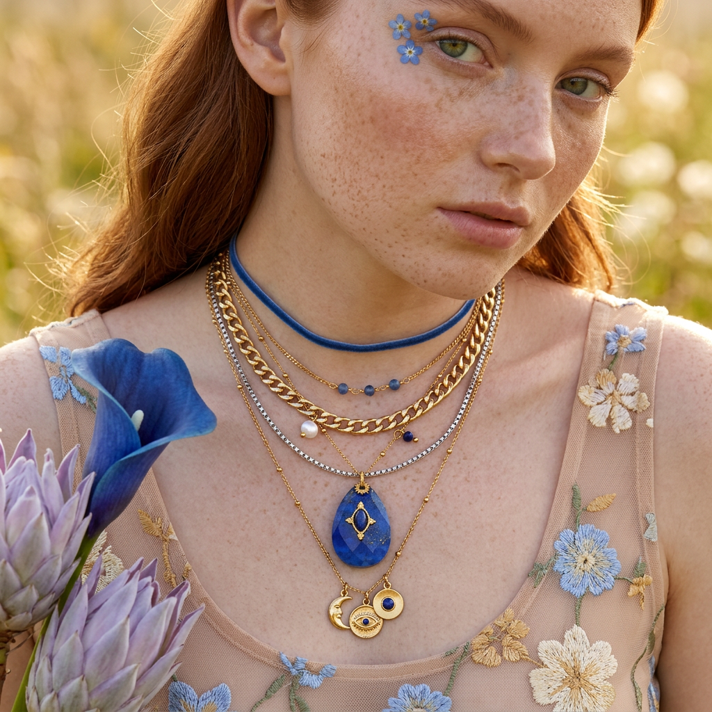 Zaelia Golden Drop Pendant Necklace