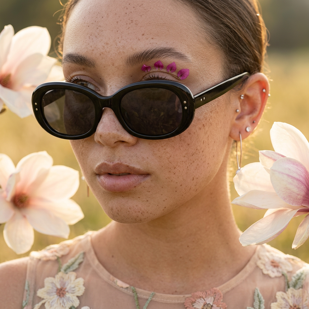 Gealina Acetate Oval Frame Sunglasses