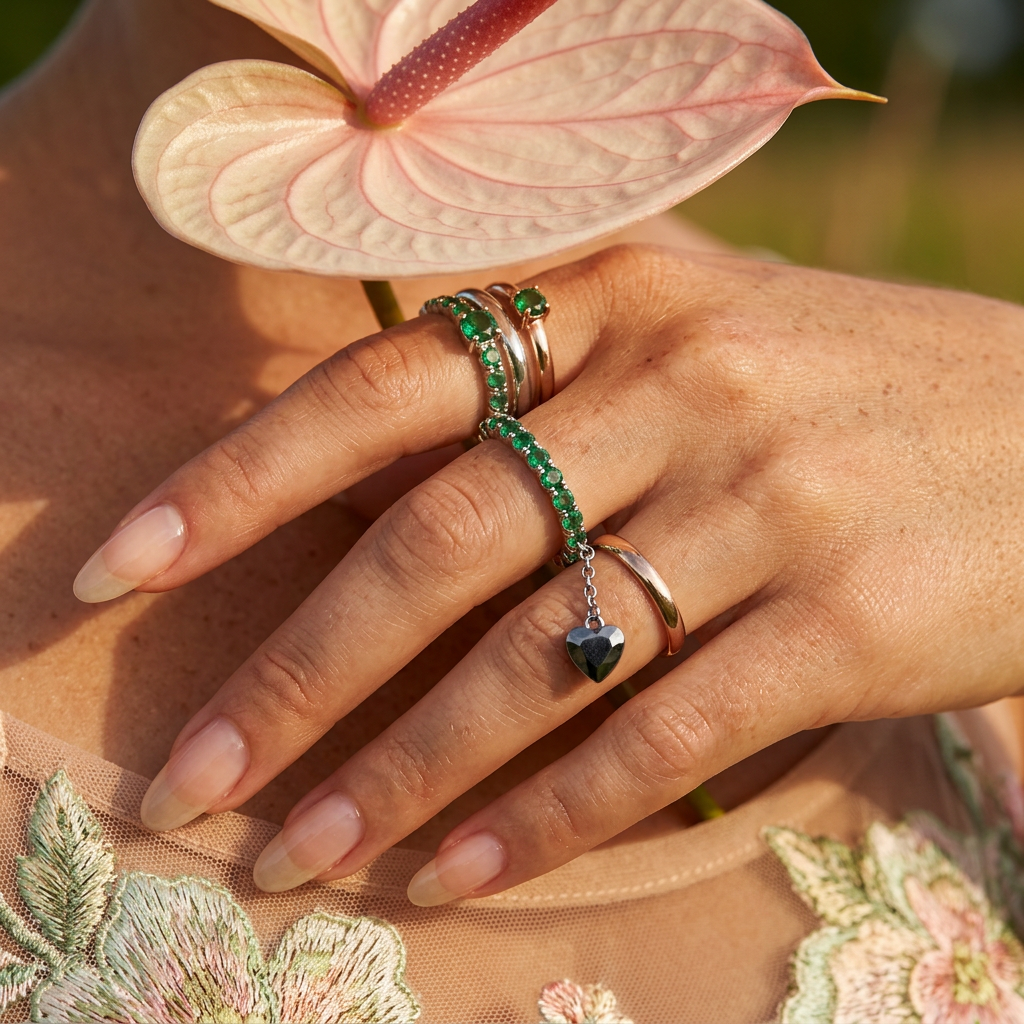 Vaelia Silver Orb Band Ring