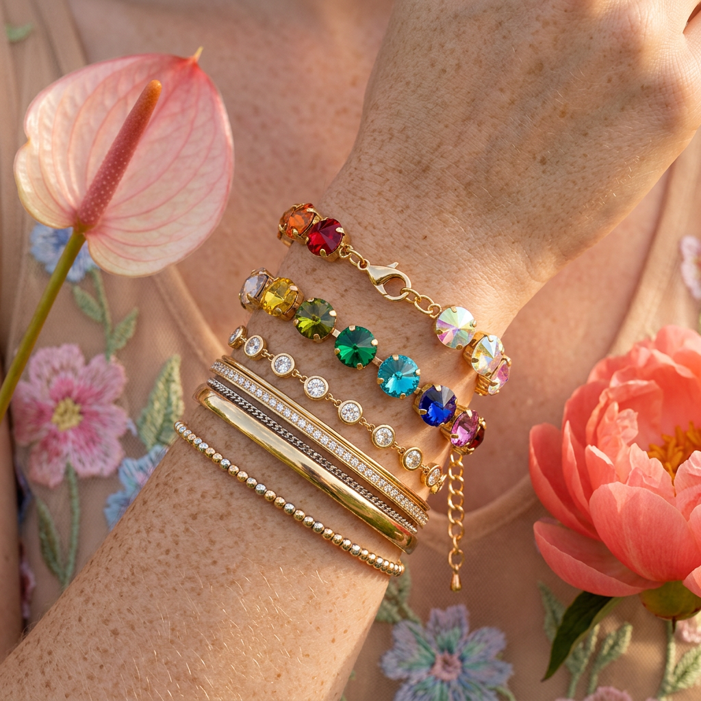 Miolea Golden Orb Tennis Bracelet