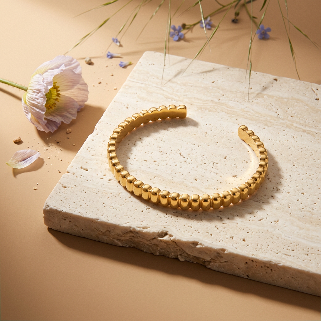 Vaelina Golden Chain Cuff Bracelet