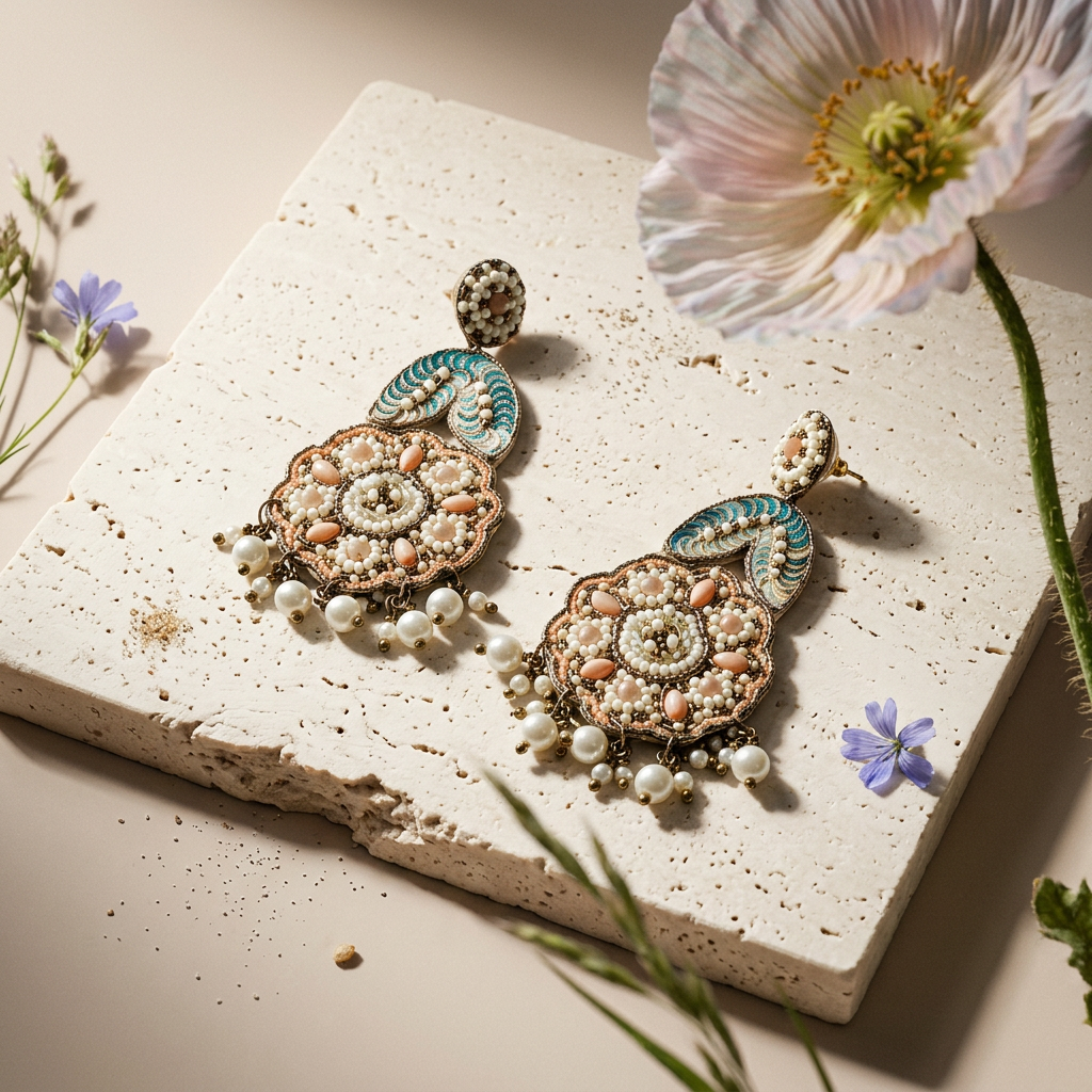 Sialia Golden Flower Drop Earrings