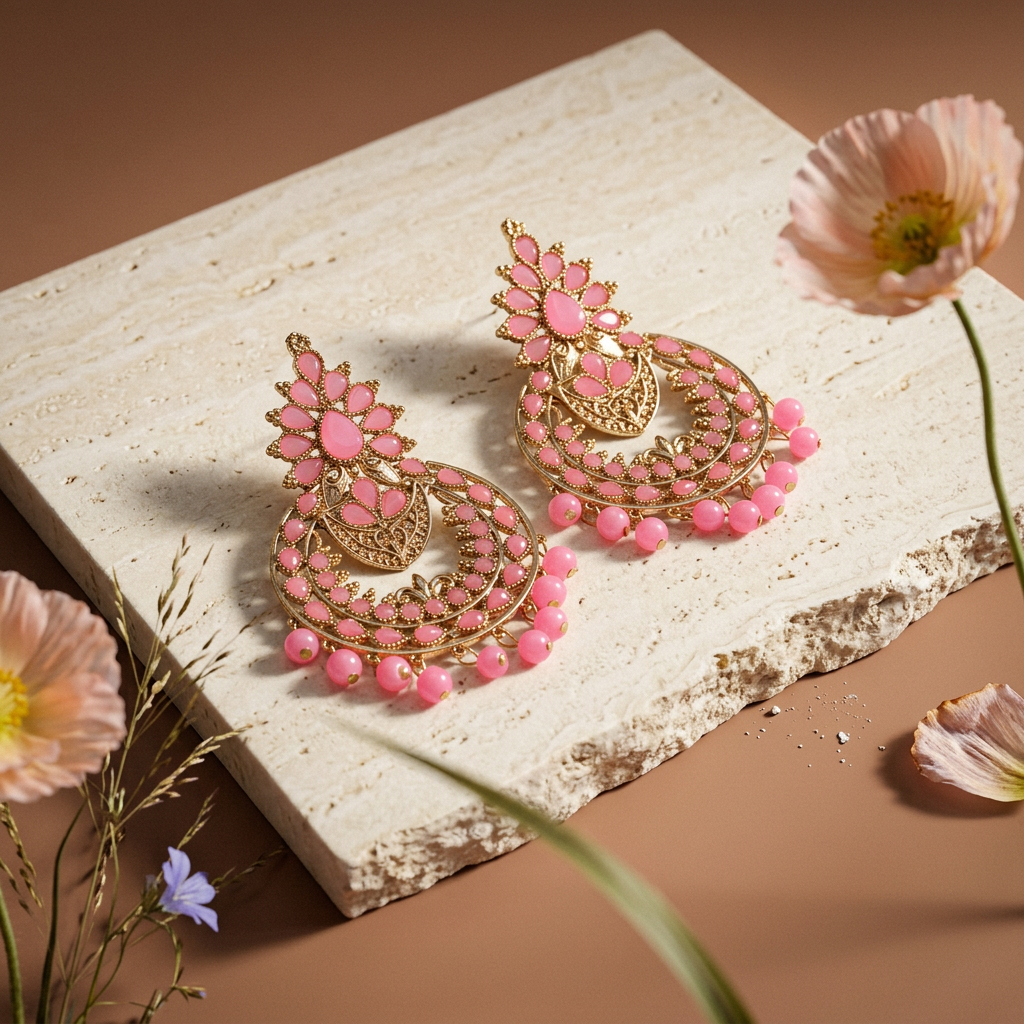 Sealia Golden Teardrop Chandelier Earrings