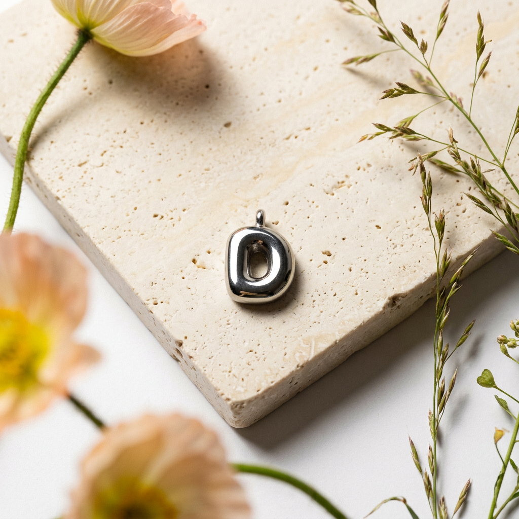 Maelia Silver "D" Letter Pendant Charm