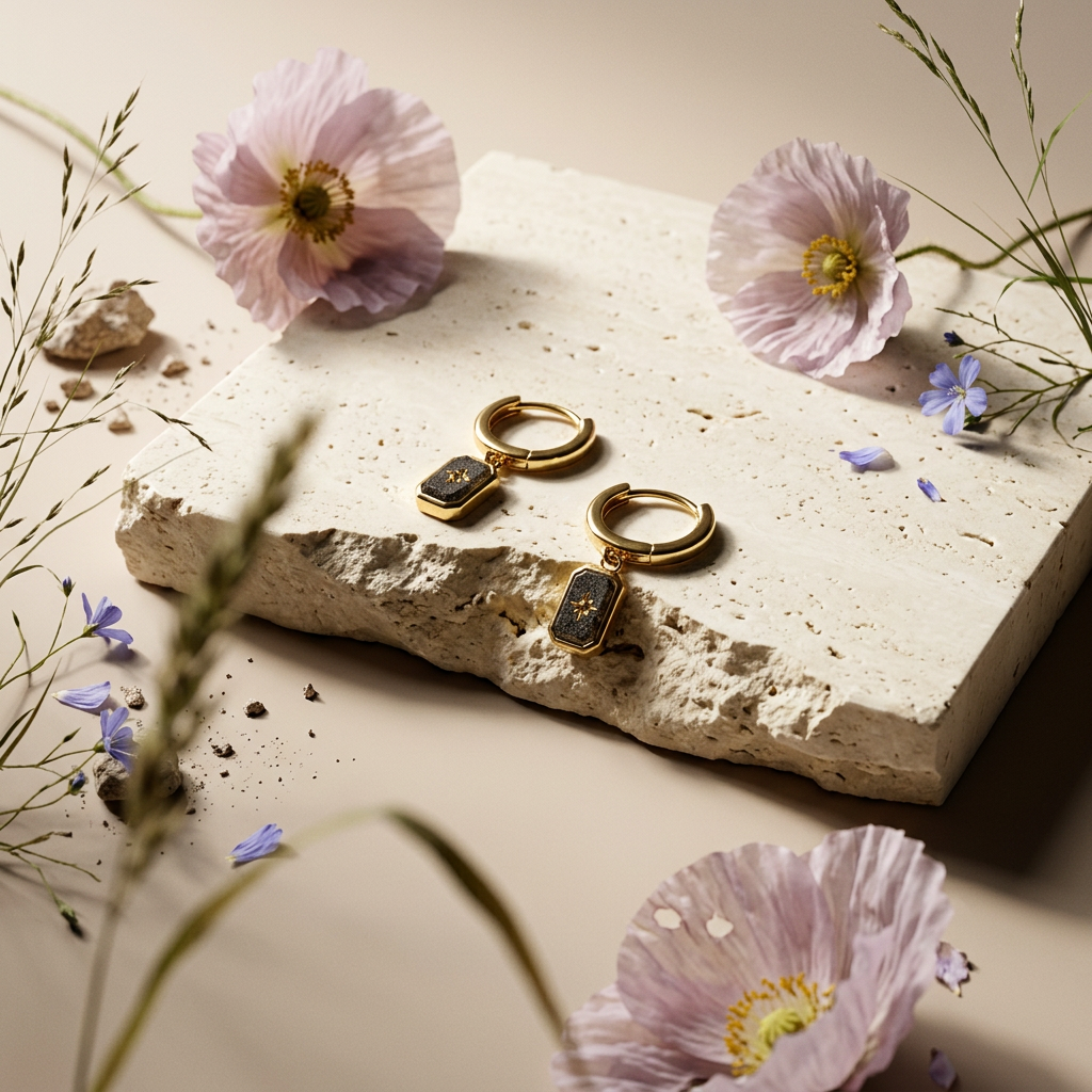Gaelia Golden Drop Huggie Earrings