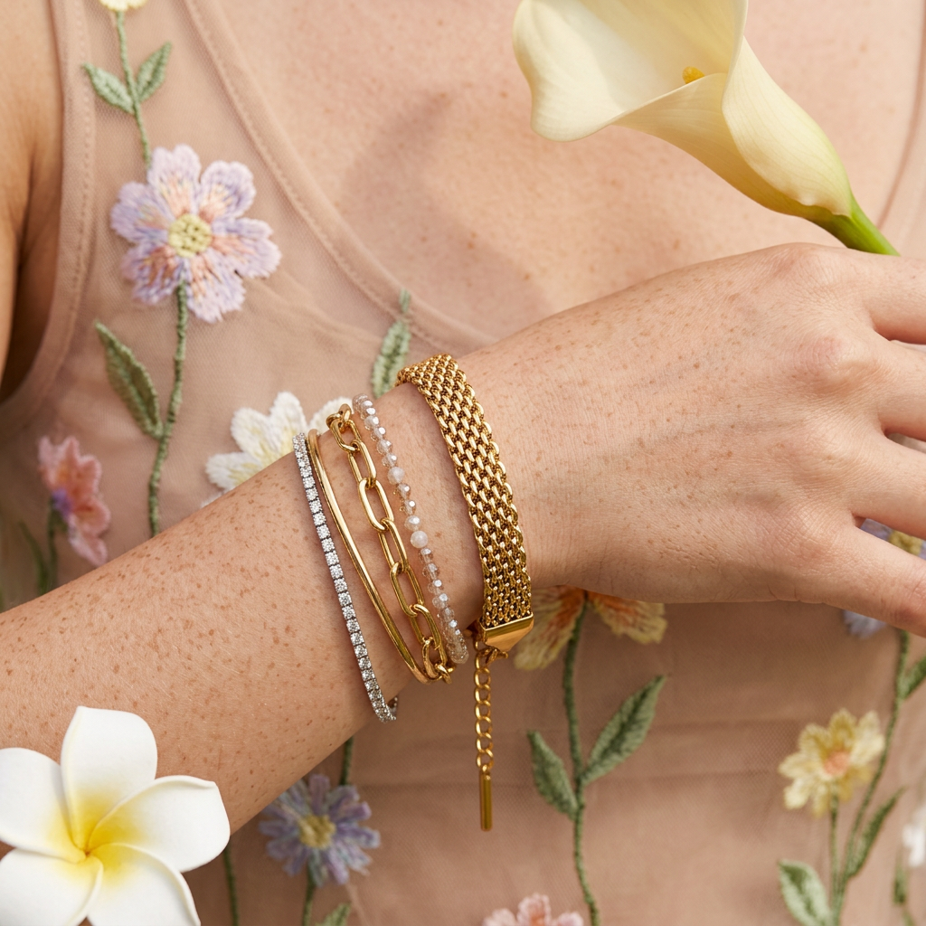 Vaelia Golden Chain Link Bracelet