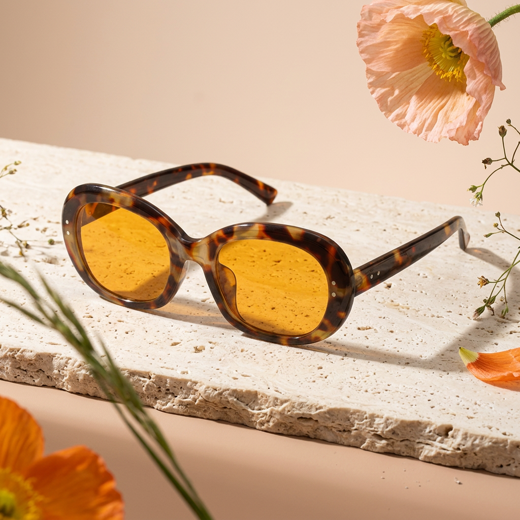 Ziolia Tortoise Oval Oversized Sunglasses