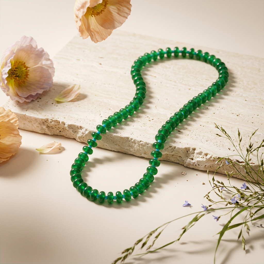 Mioria Emerald Bead Strand Necklace