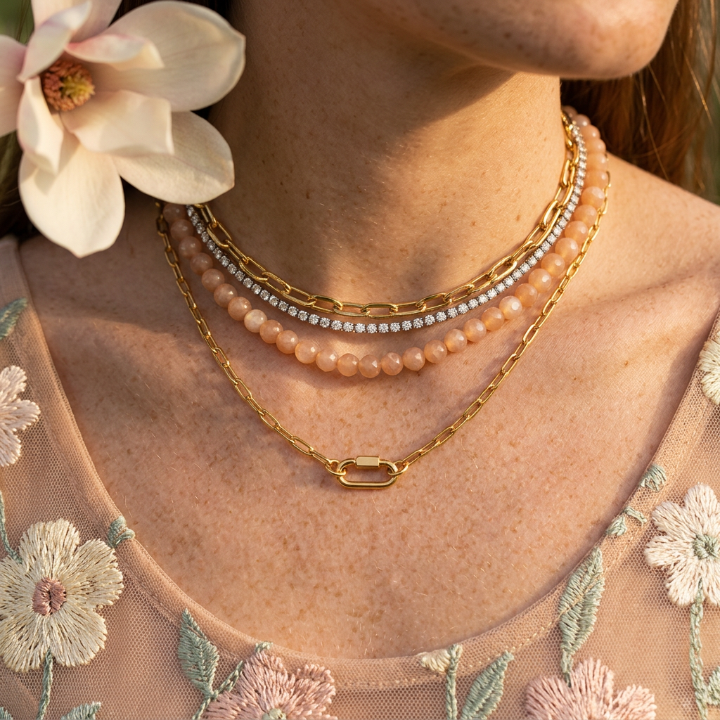 Mialia Golden Paperclip Chain Necklace