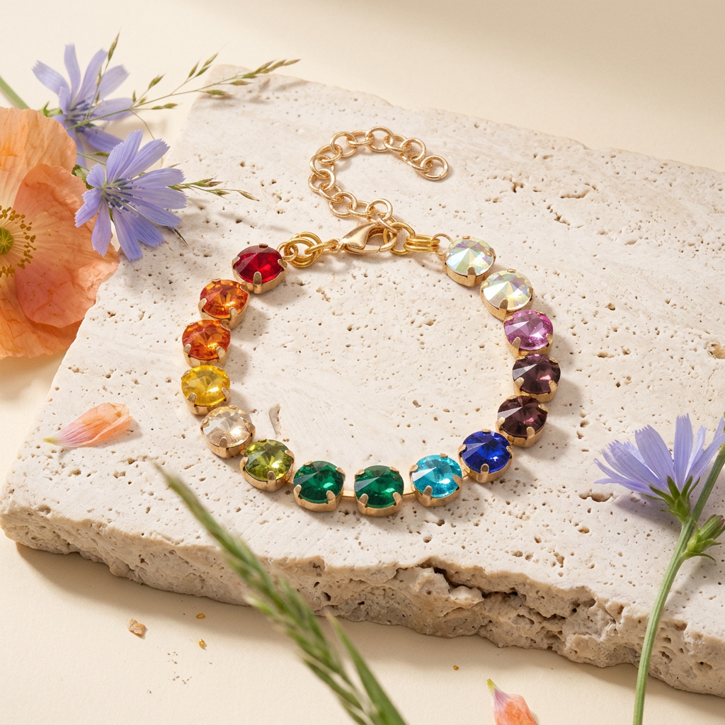Miolea Golden Orb Tennis Bracelet