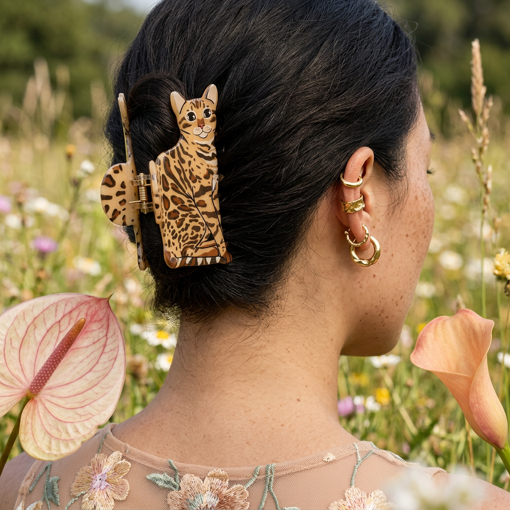 Laevia Acrylic Cat Barrette Hair accessory