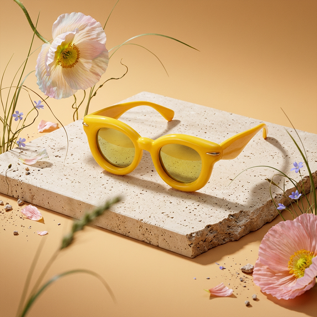 Thaelia Golden Cat-eye Frame Sunglasses