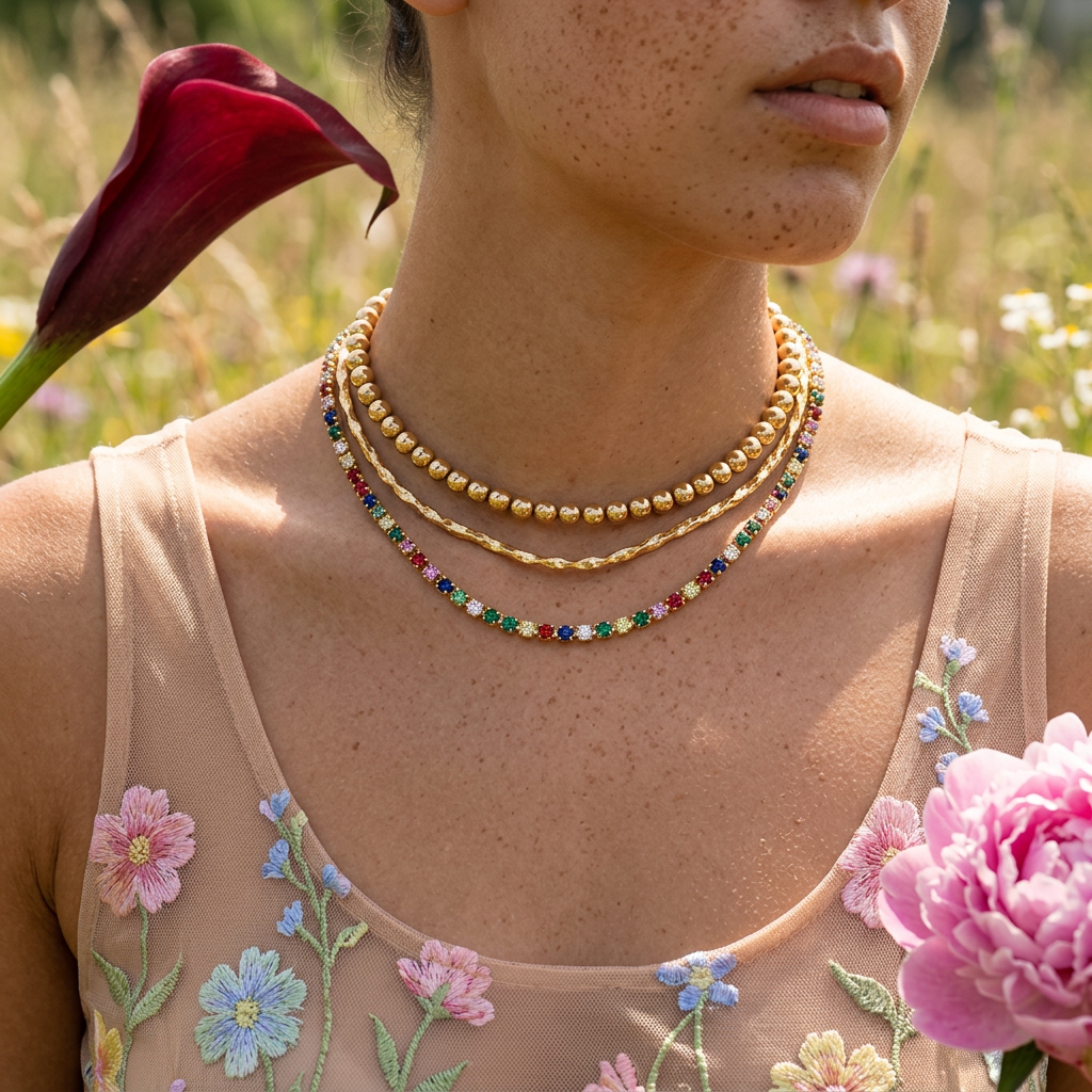 Zielia Golden Chain Choker Necklace