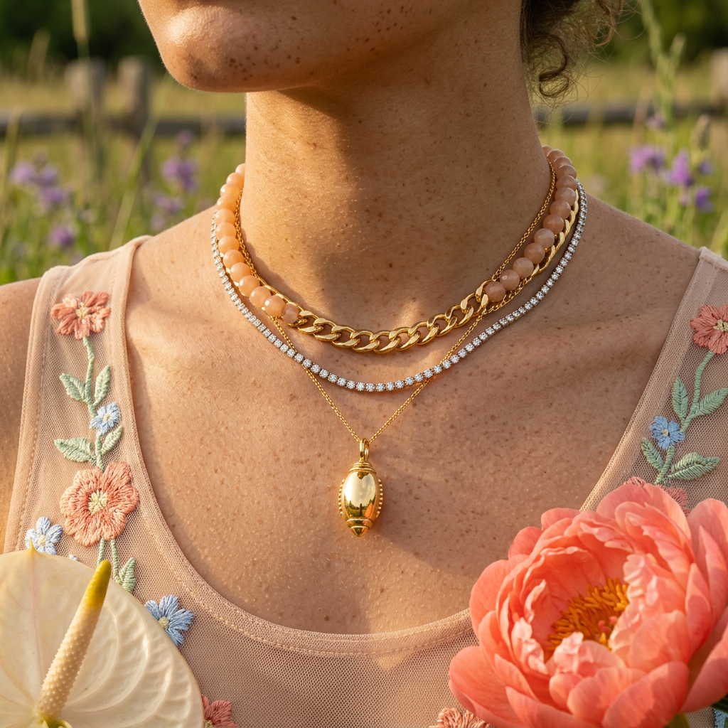Zeolia Golden Oval Pendant Charm