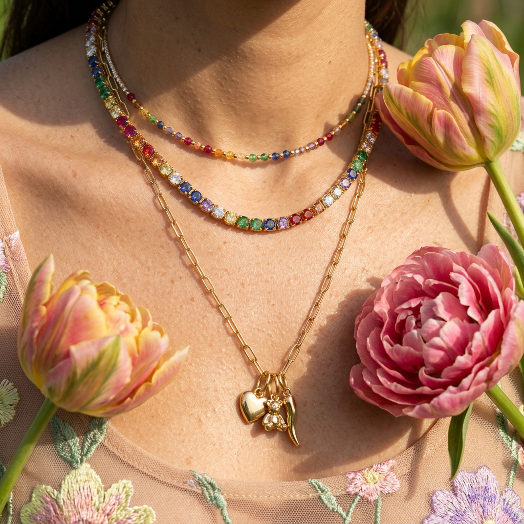 Giolia Golden Tennis Chain Necklace