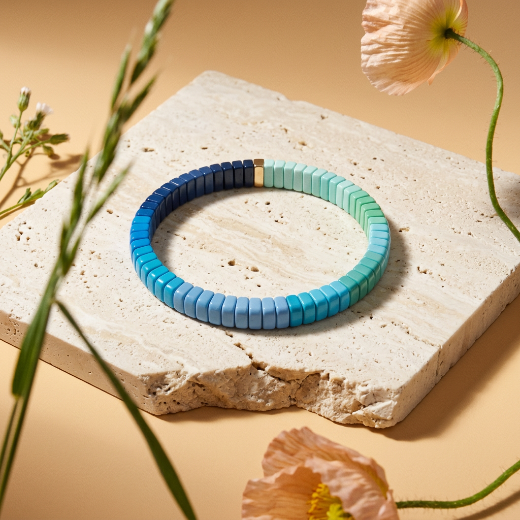 Laevia Golden Disc Strand Bracelet