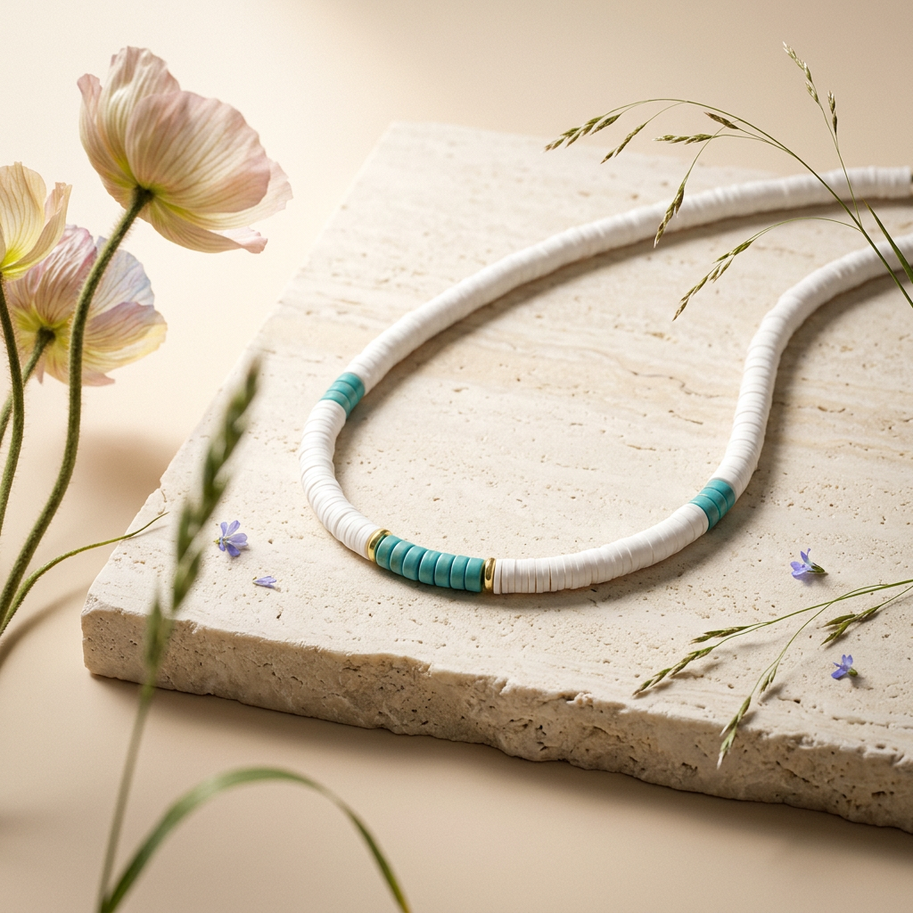 Miosia Golden Disc Strand Necklace