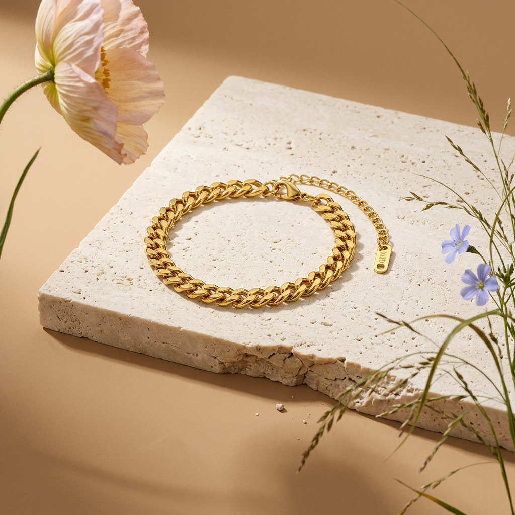 Maelia Golden Chain Link Bracelet