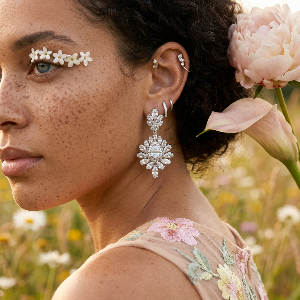 Thaelia Silver Teardrop Drop Earrings