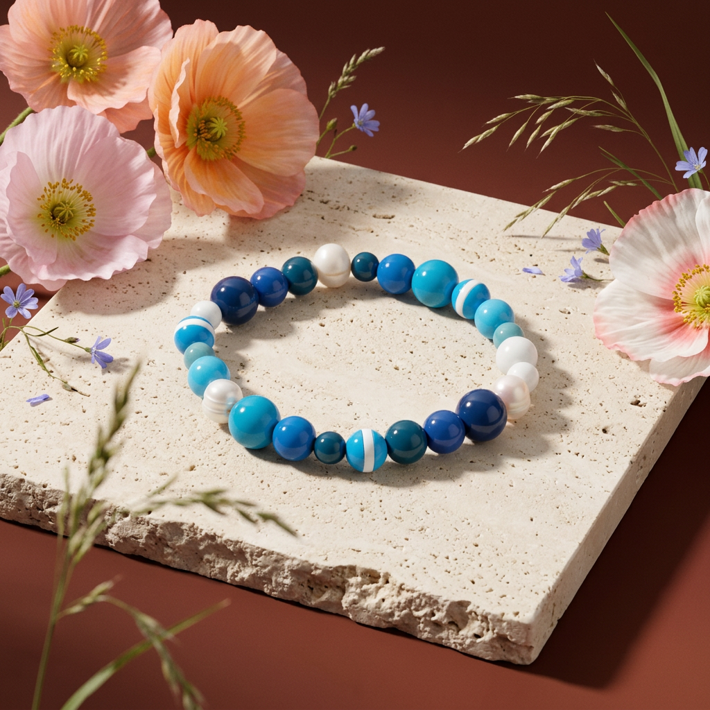 Zeolia Turquoise Orb Strand Bracelet