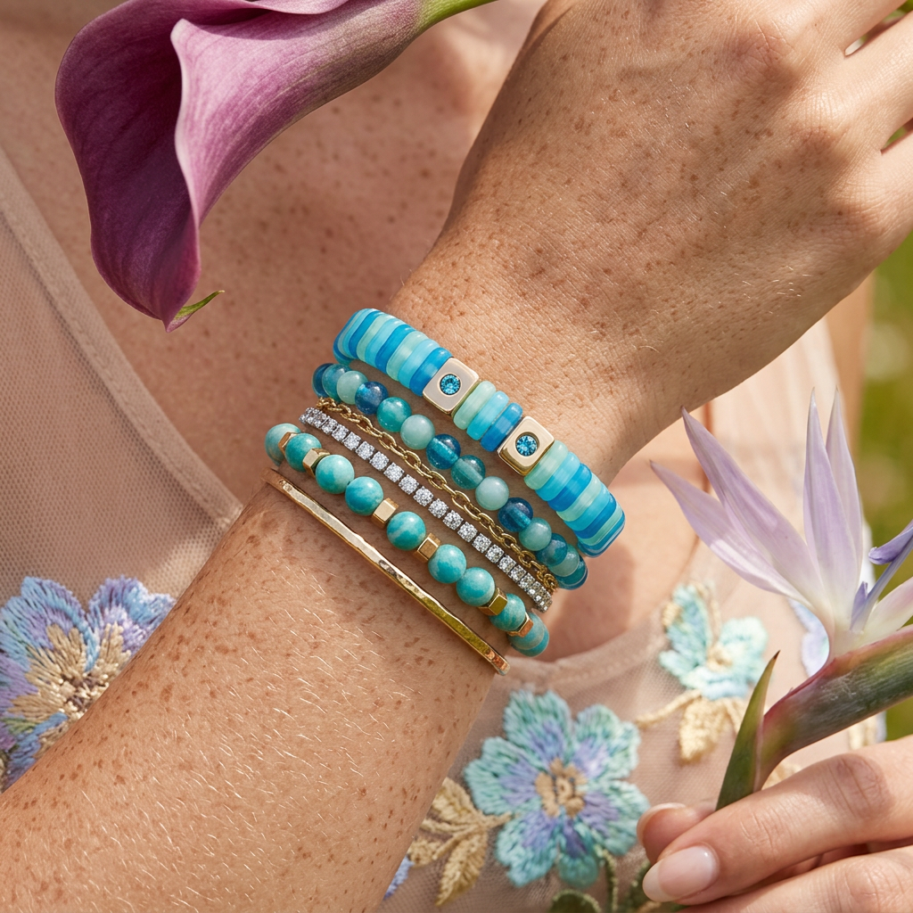 Miolea Rose Gold Disc Strand Bracelet