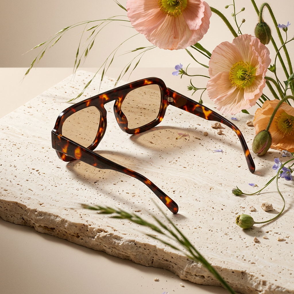 Veania Tortoise Square Frame Sunglasses