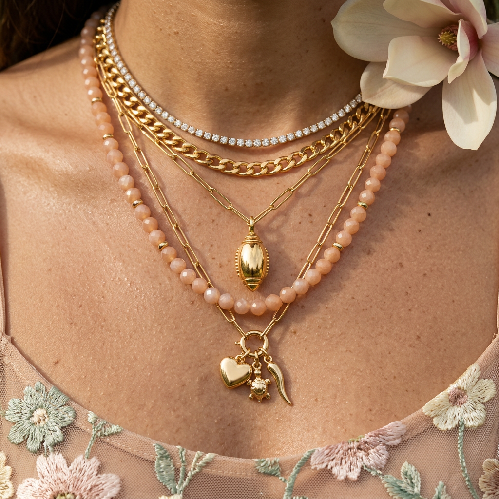 Laelia Golden Oval Pendant Charm