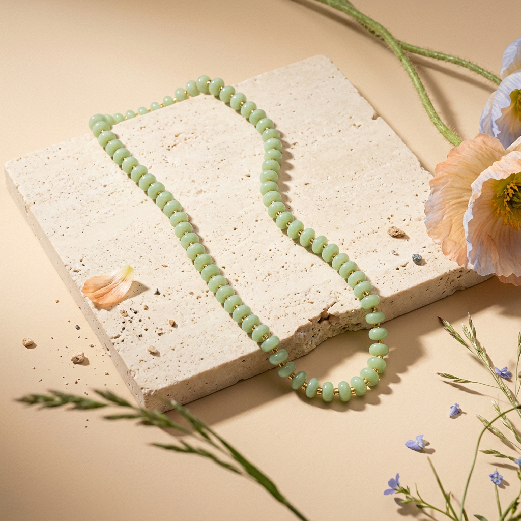 Vearlia Golden Disc Strand Necklace