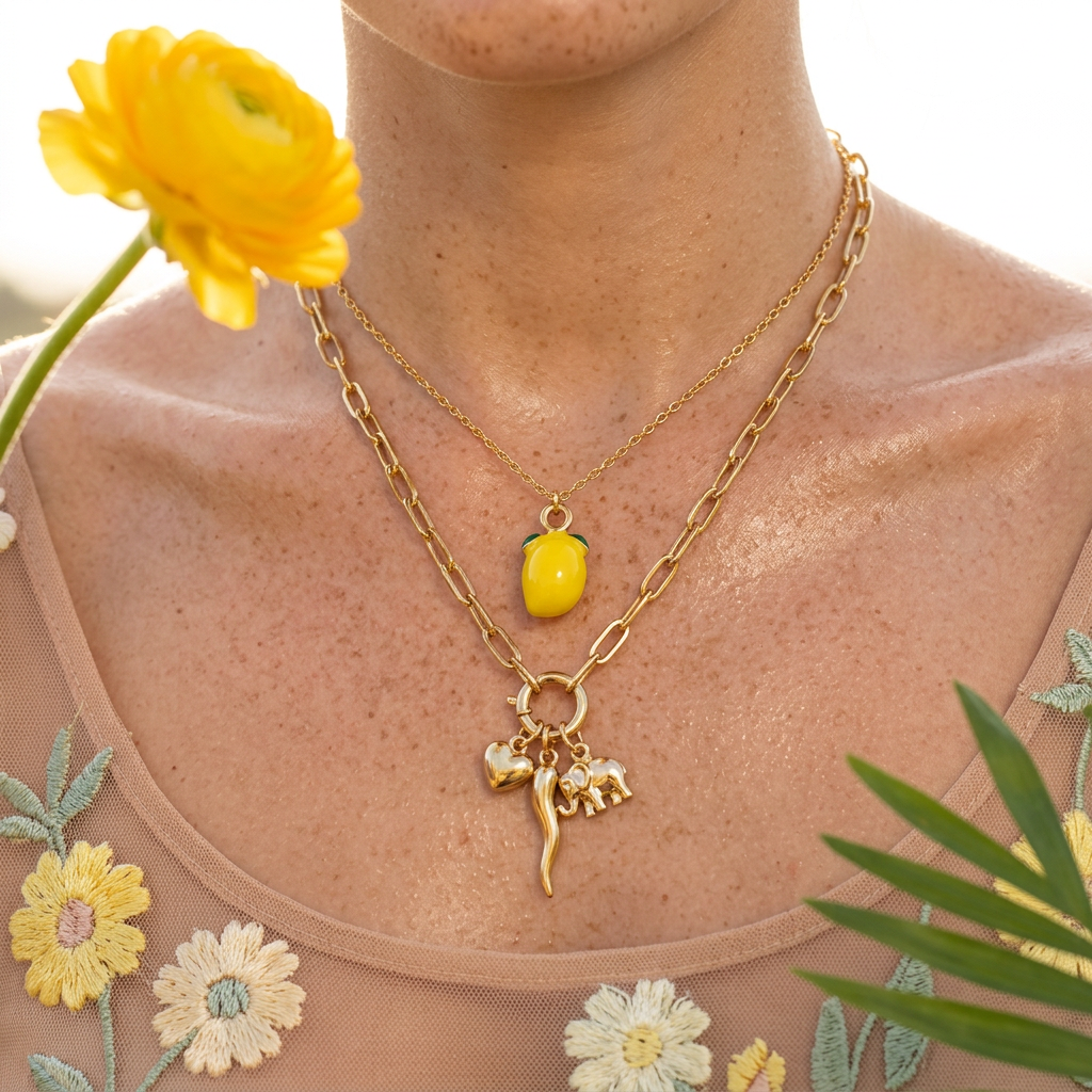 Liomia Golden Lemon Drop Pendant Charm