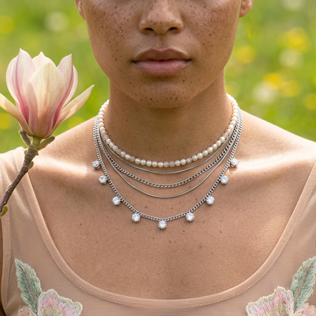 Riolia Silver Orb Chain Necklace
