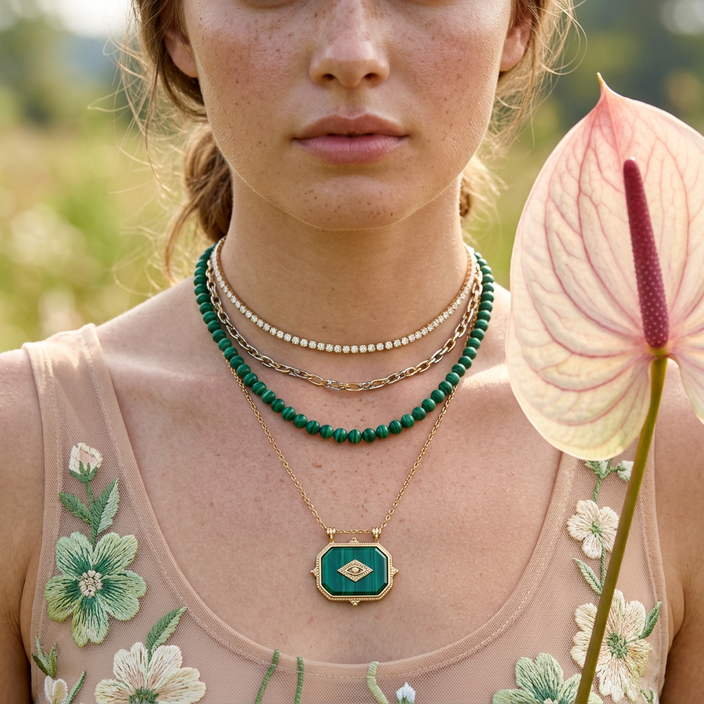 Zaephia Golden Octagon Pendant Necklace