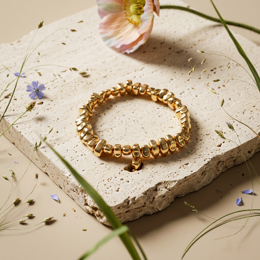 Zealia Golden Nugget Strand Bracelet