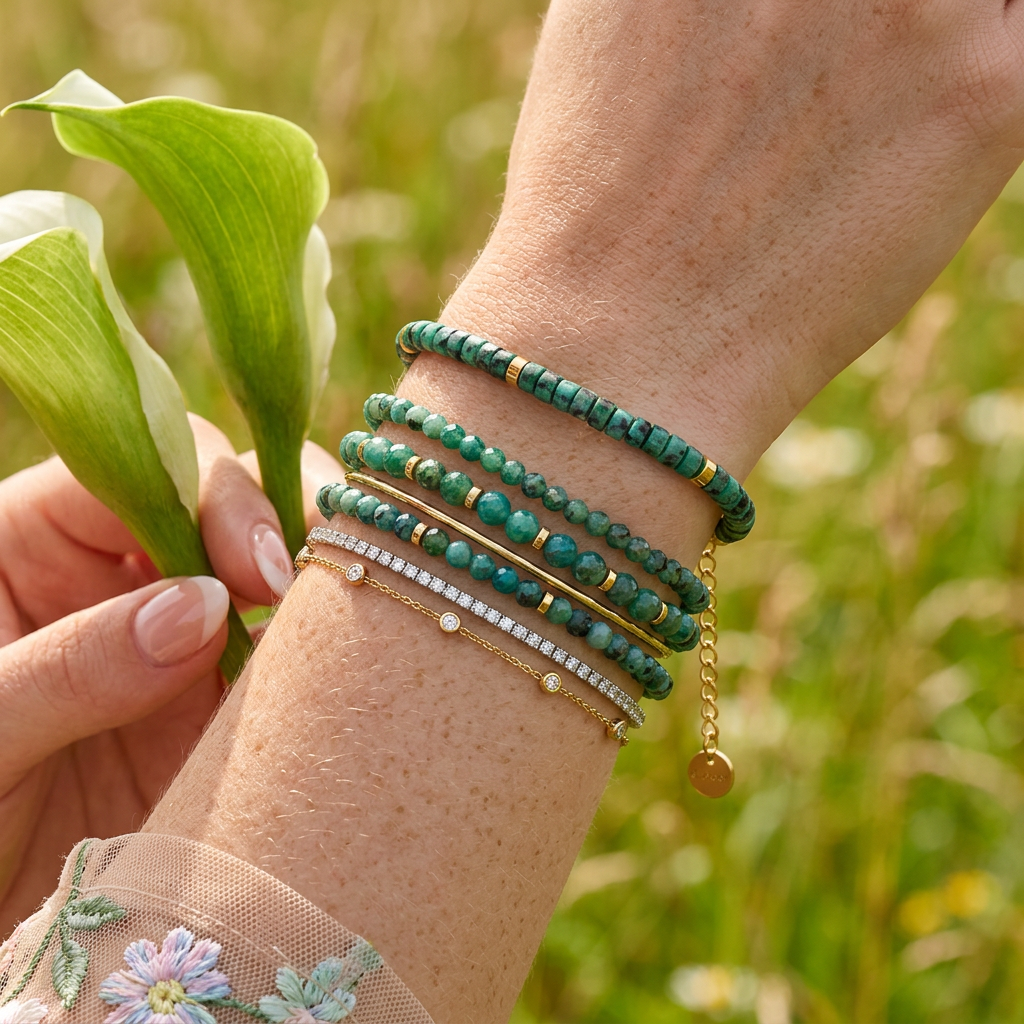 Bealina Golden Disc Bead Strand bracelet