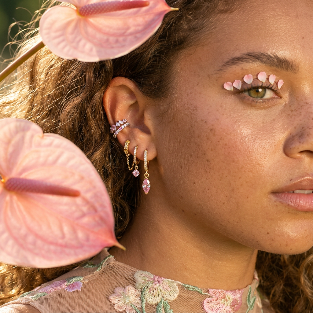 Leovia Golden Drop Huggie Earrings