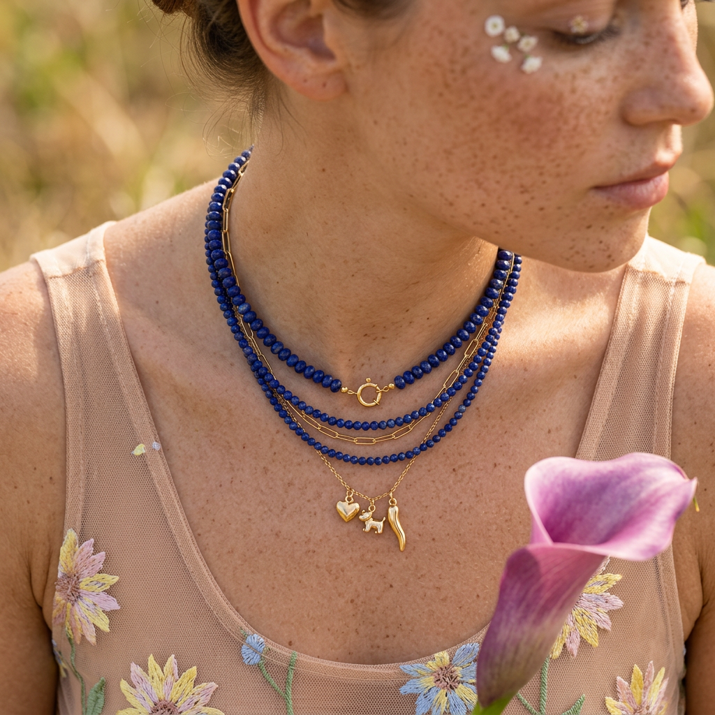 Nauvia Golden Orb Chain Necklace