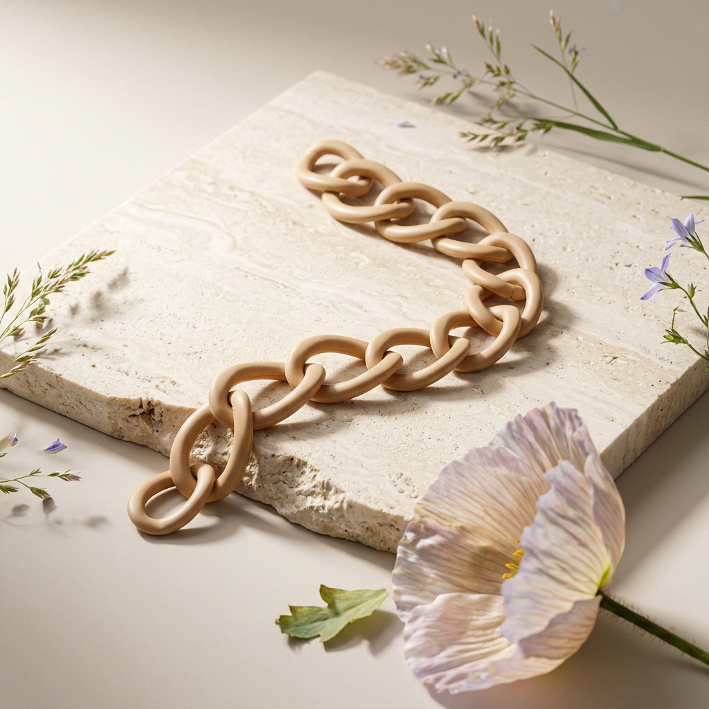 Haunia Cream Oval Chain bracelet