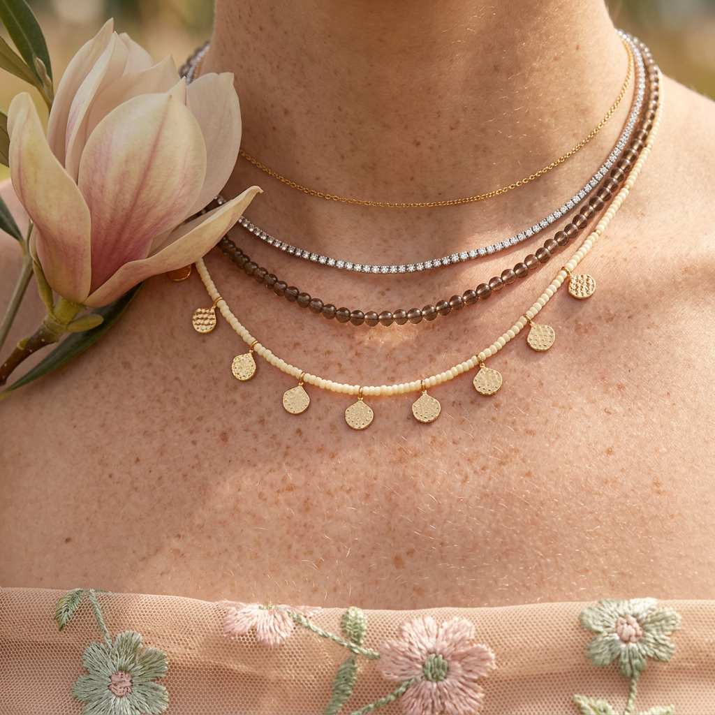 Liora Golden Disc Charm Necklace