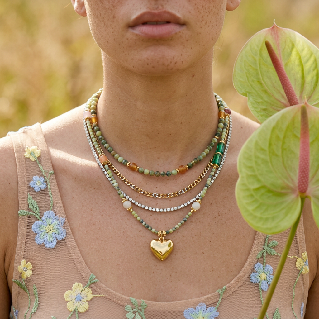 Zaephia Yellow Gold Heart Pendant Necklace
