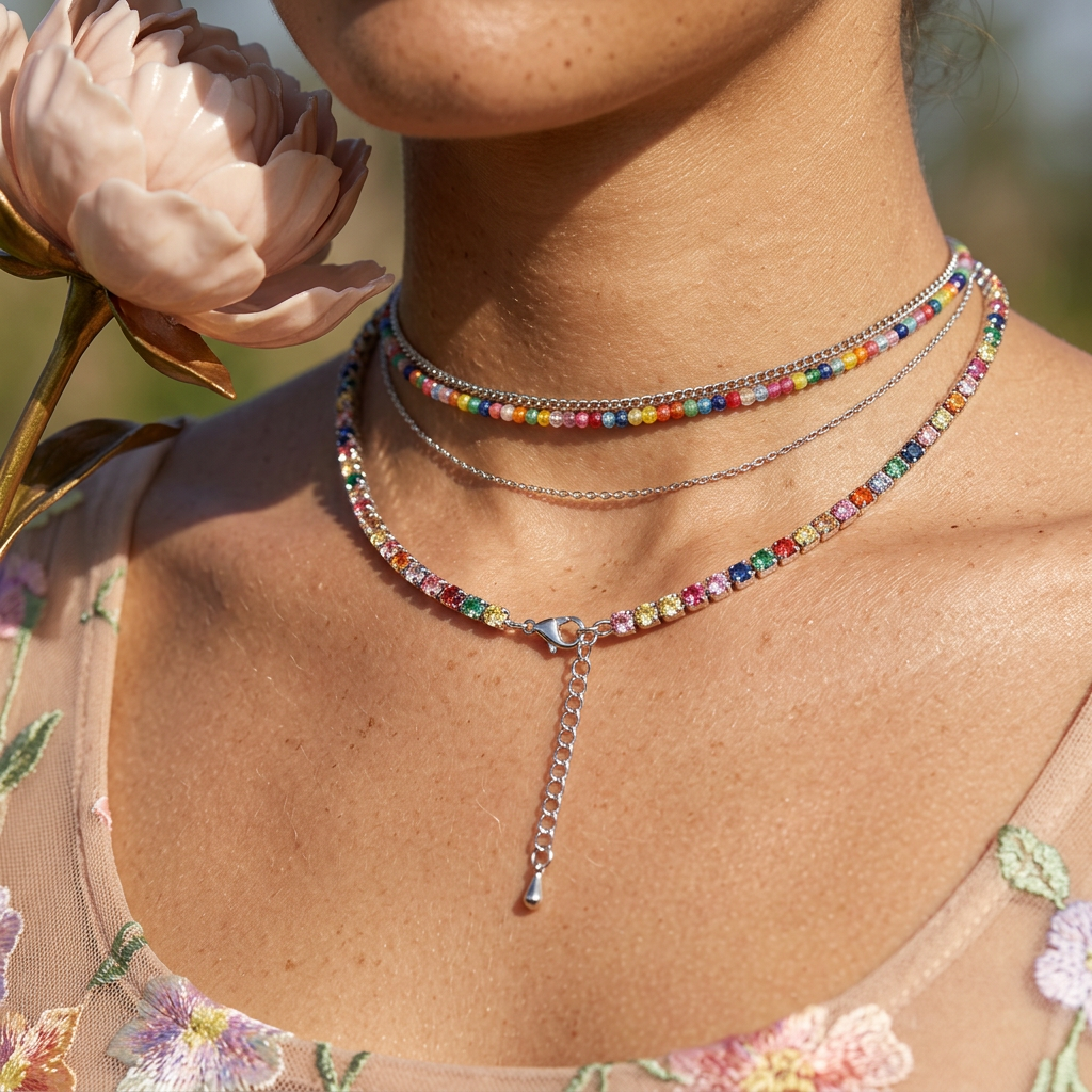 Lienna Silver Chain Tennis Necklace