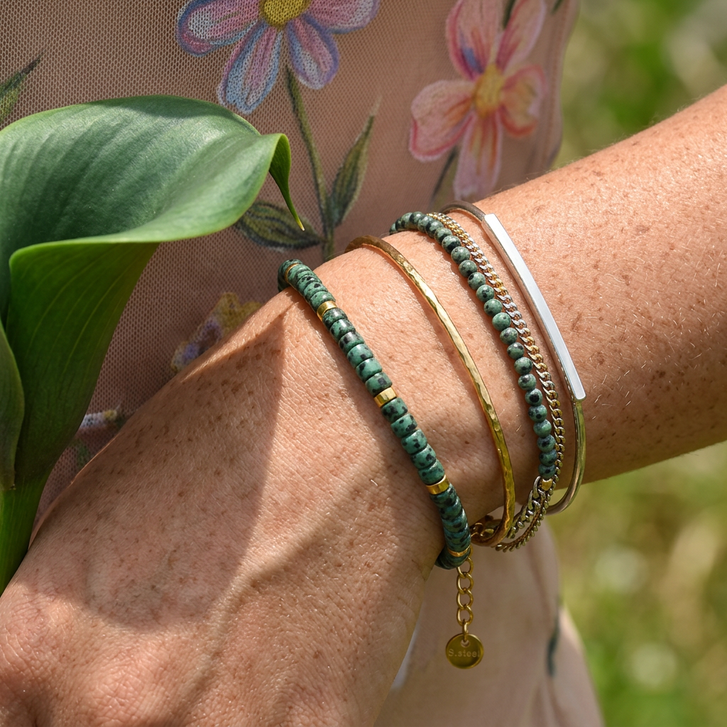 Zaelia Golden Disc Beaded bracelet