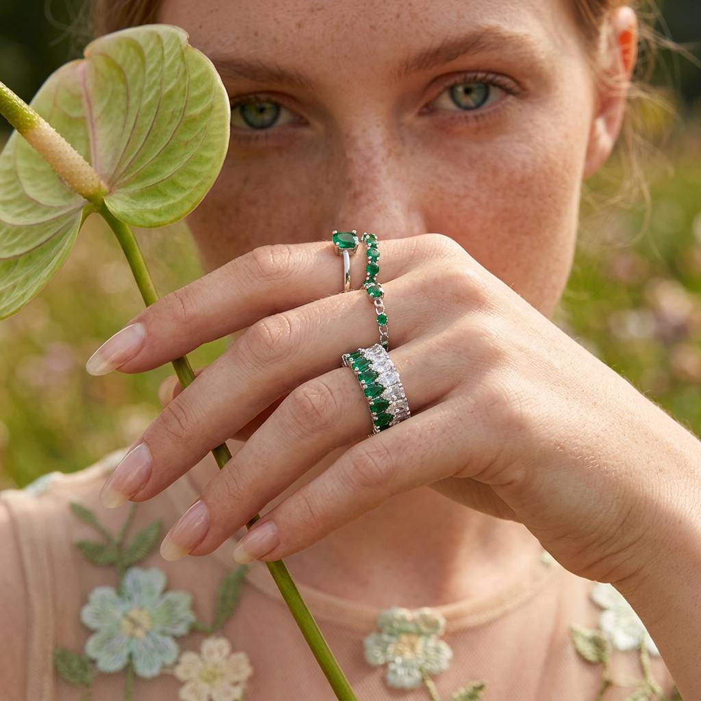 Thaeonia Silver Cluster Band Ring