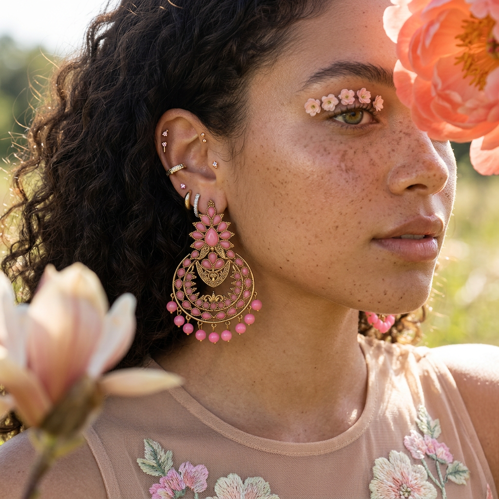 Sealia Golden Teardrop Chandelier Earrings