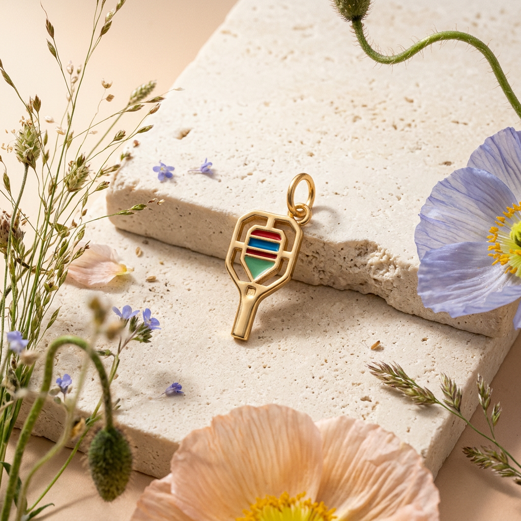 Rionia Golden Shield Pendant Charm