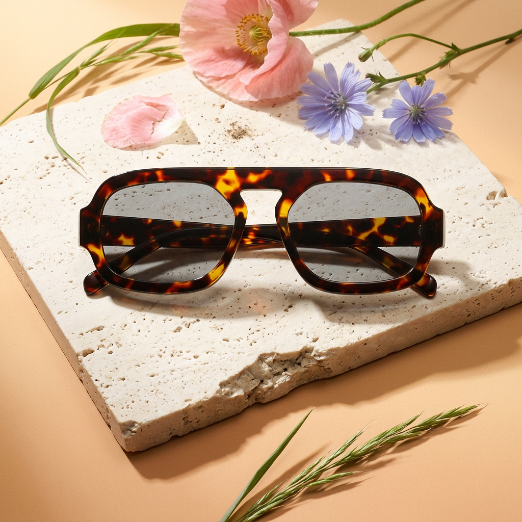 Raevia Tortoise Square Frame Sunglasses