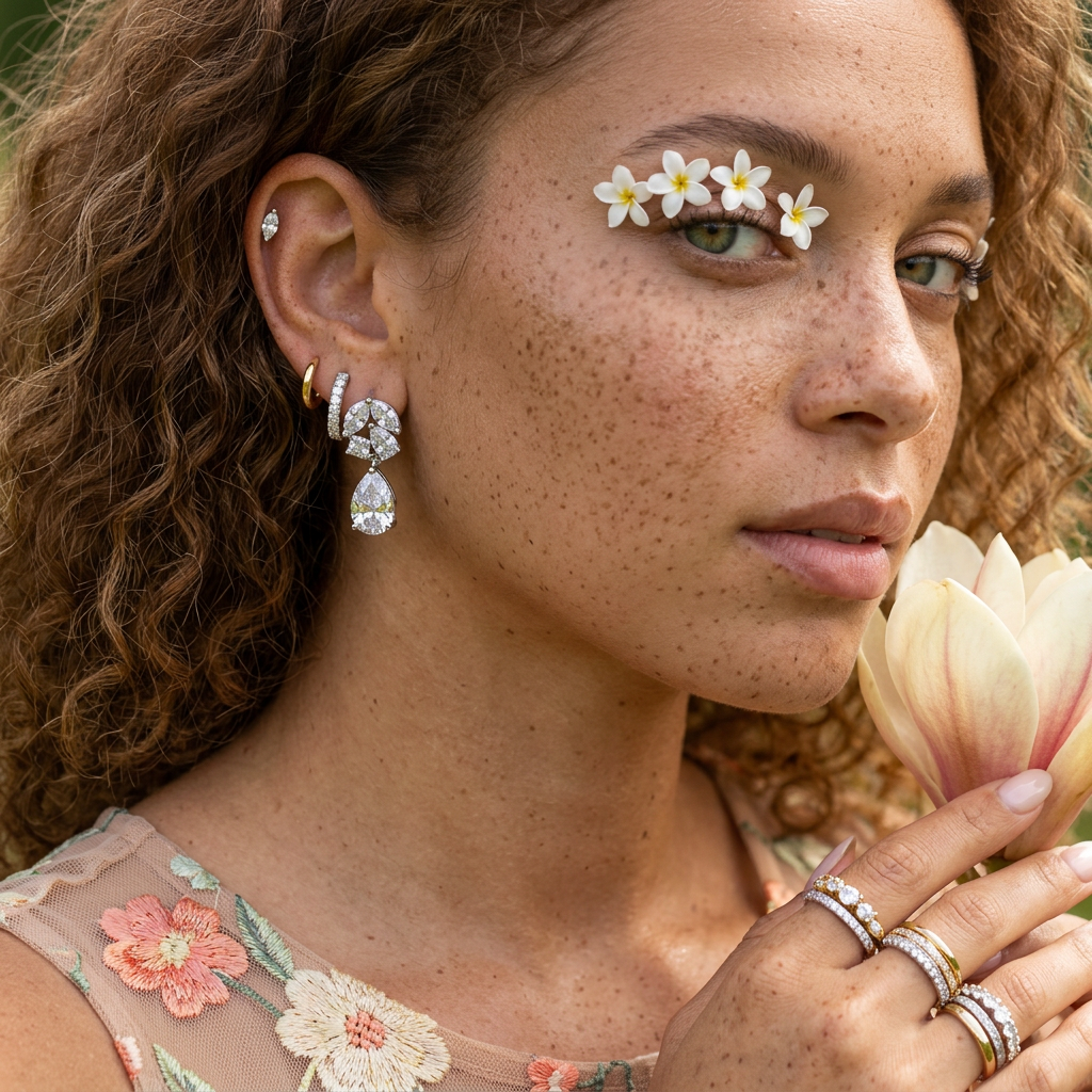 Raelia Silver Pear Drop Earrings