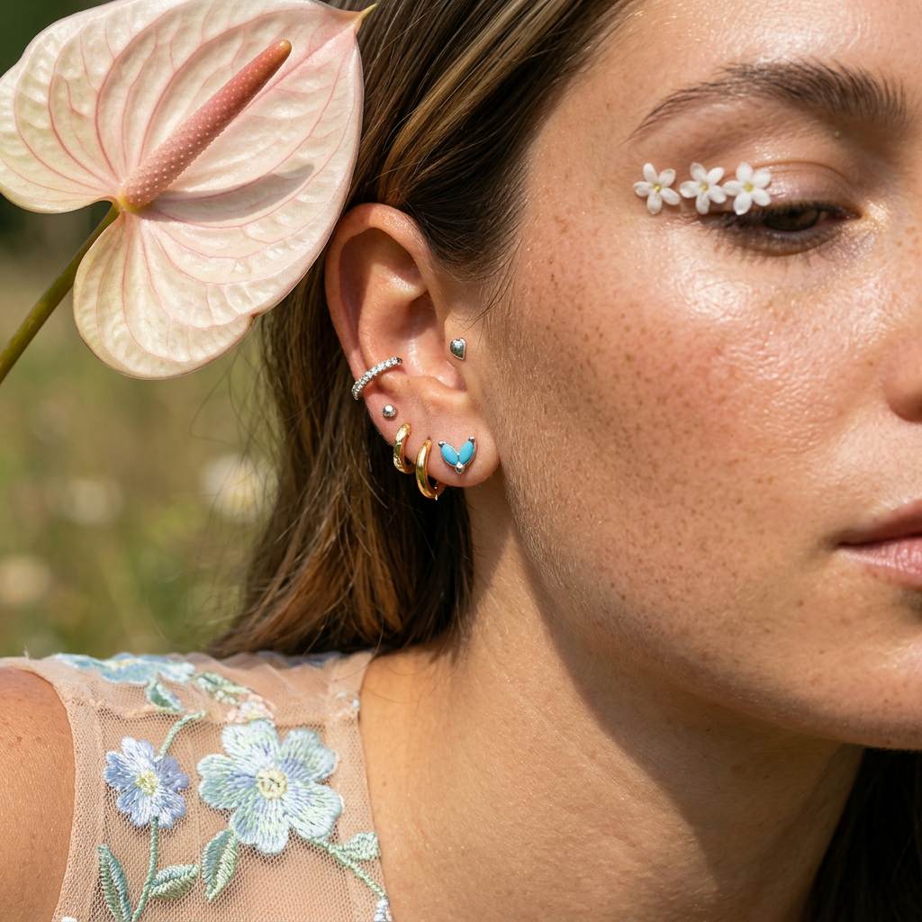 Zeolia Silver Marquise Cluster Stud Earrings