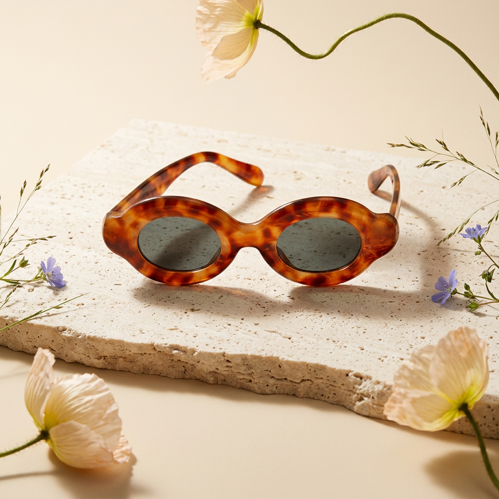 Velania Tortoiseshell Oval Frame Sunglasses