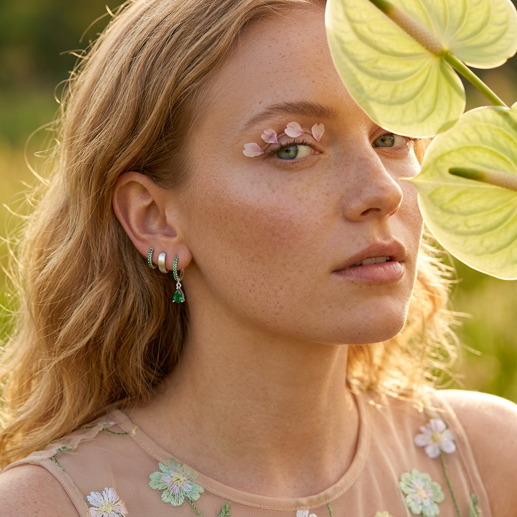 Leavia Silver Pear Drop Huggie Earrings