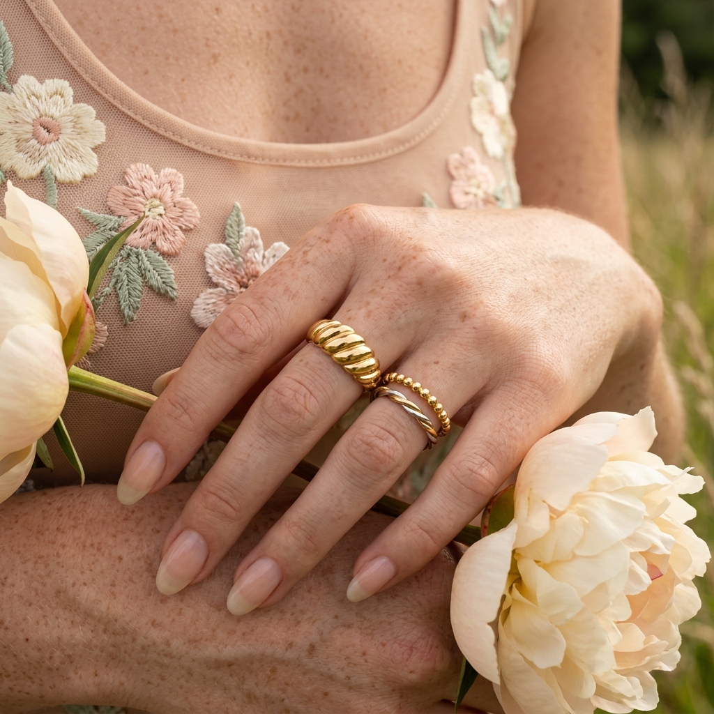 Naevia Golden Knot Band ring