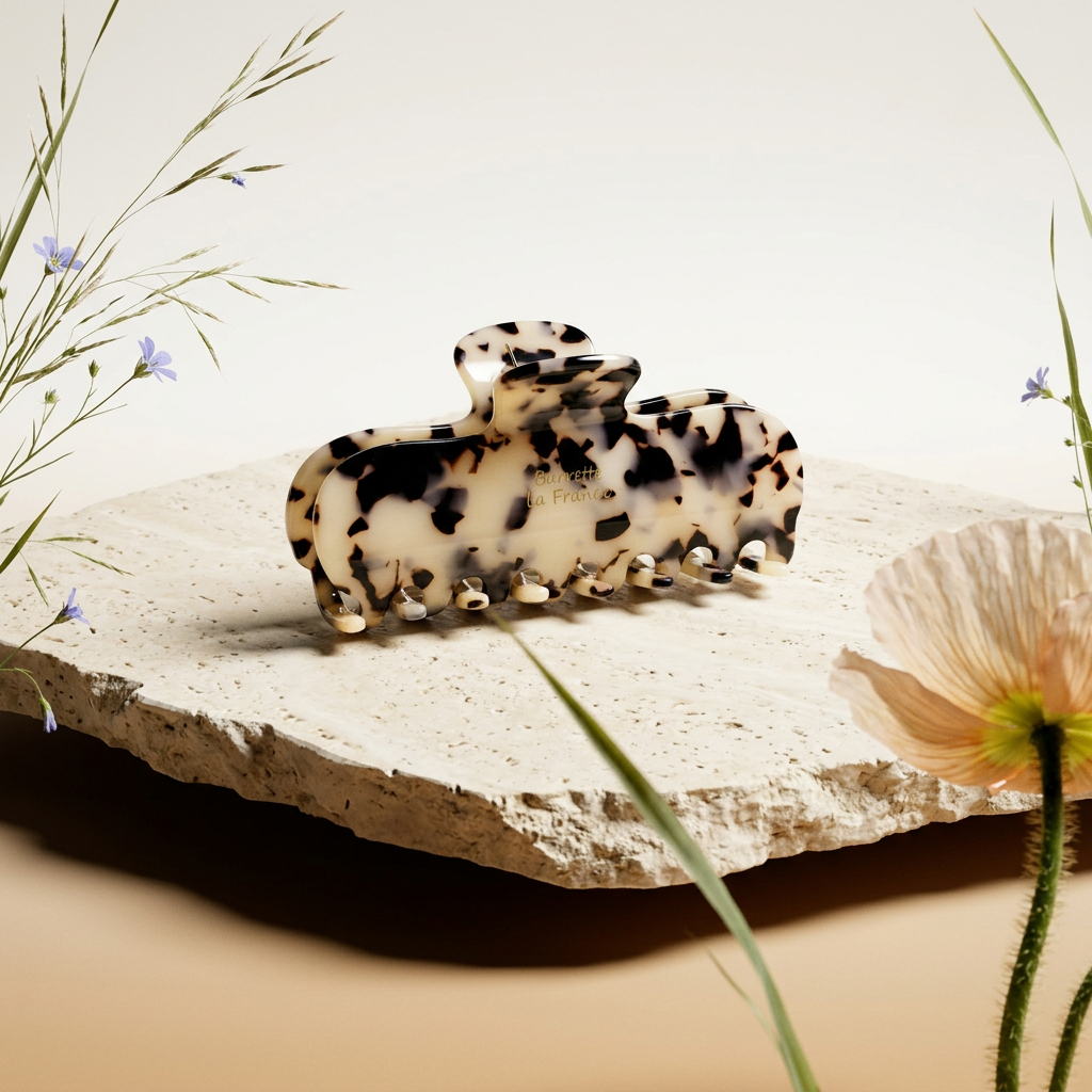 Maelia Tortoise Claw Clip hair